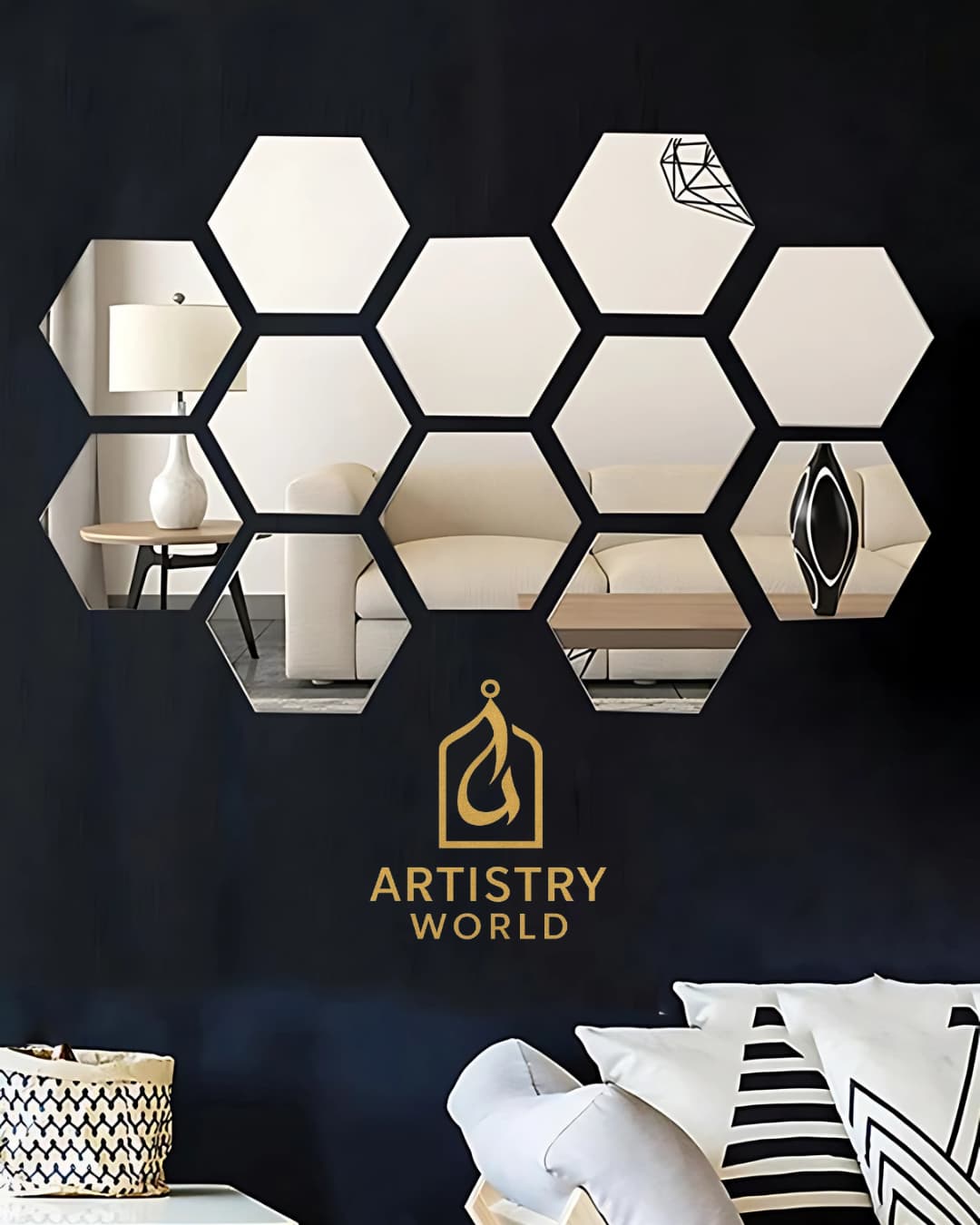 Hexagon Acrylic Mirrors – Acrylic Wall Art – Modern Mirror Decor - Artistry World