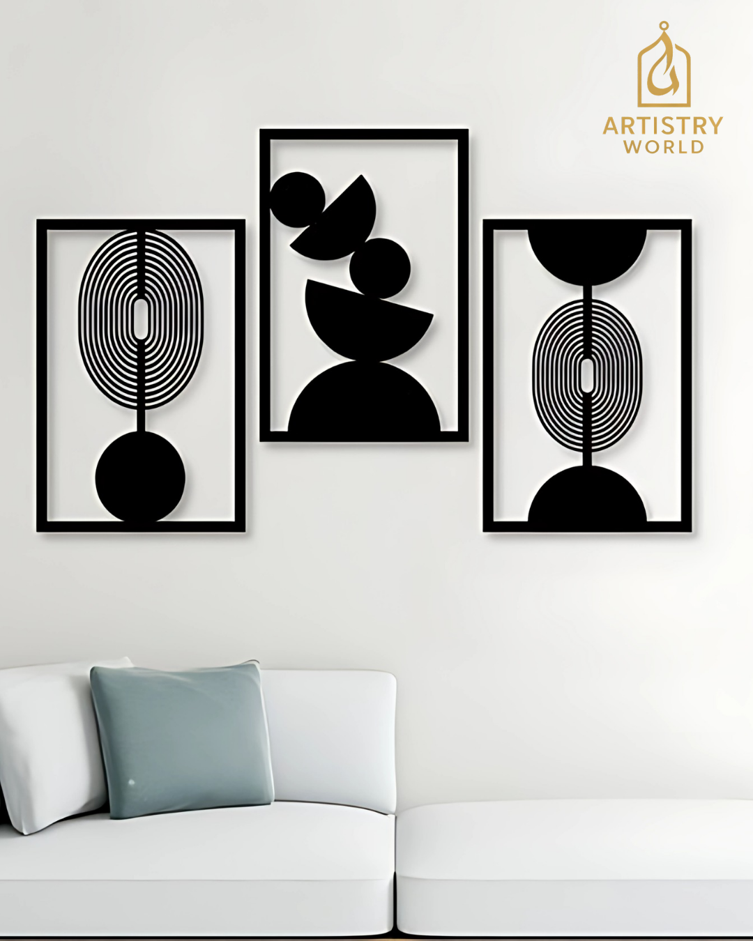 Set of 3 Botanical Wooden Wall Art