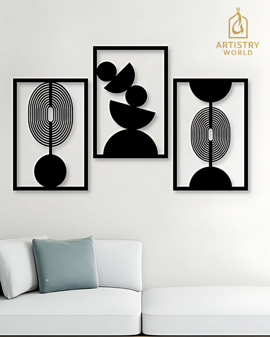 Set of 3 Botanical Wooden Wall Art