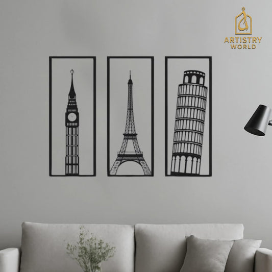 World Famous Landmarks – Timeless Trio – Aesthetic Wall Art - Artistry World
