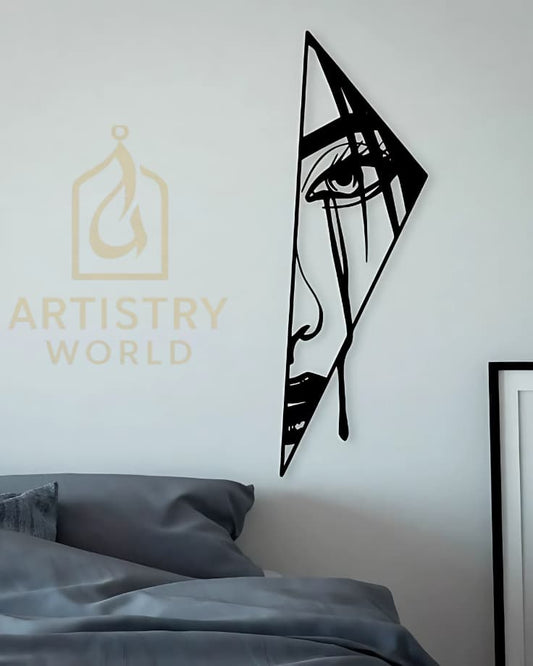 The Tear Behind The Wood – Abstract Woman Face – Abstract Wall Art - Artistry World