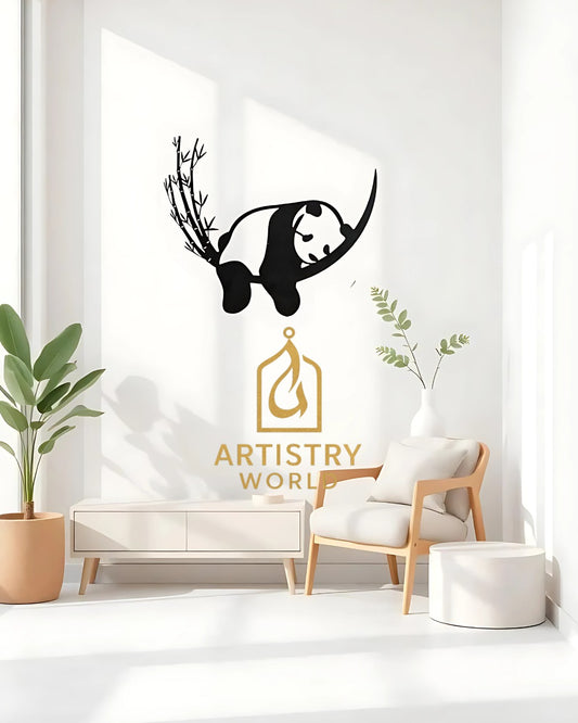 Cute Sleeping Panda – Wooden Wall Art