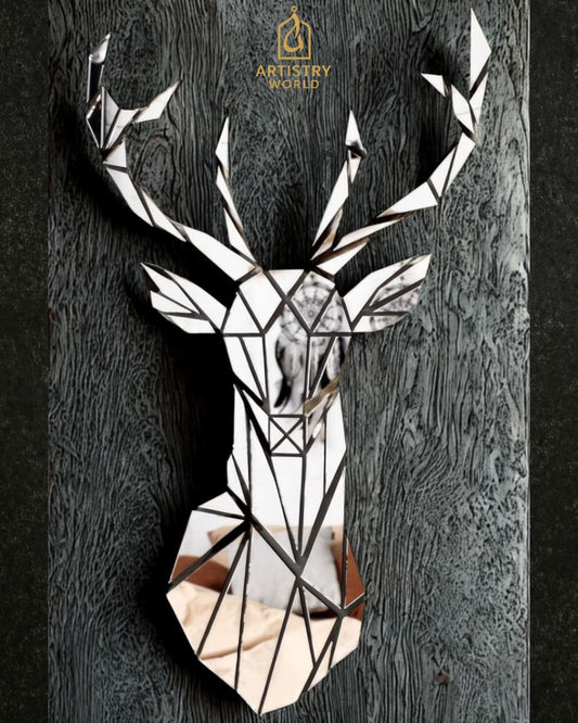 Geometric Stag Mirror – Wall Art