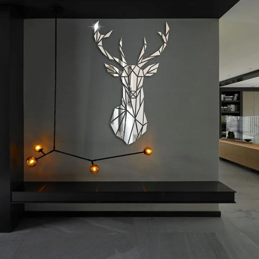 Geometric Stag Mirror – Wall Art